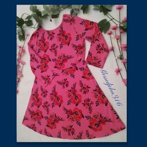 Basic Edition Pink Flower Dress